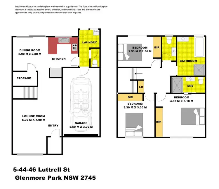 Floorplan of Homely townhouse listing, 5/44-46 Luttrell Street, Glenmore Park NSW 2745