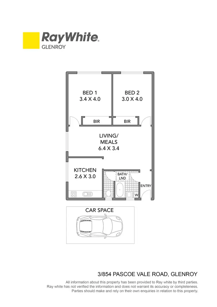 Floorplan of Homely unit listing, 3/854 Pascoe Vale Road, Glenroy VIC 3046