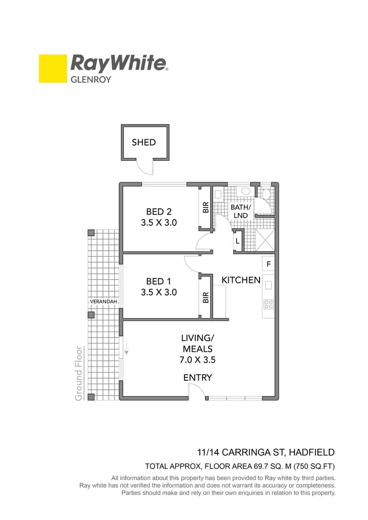 Floorplan of Homely unit listing, 11/14 Caringa Street, Hadfield VIC 3046