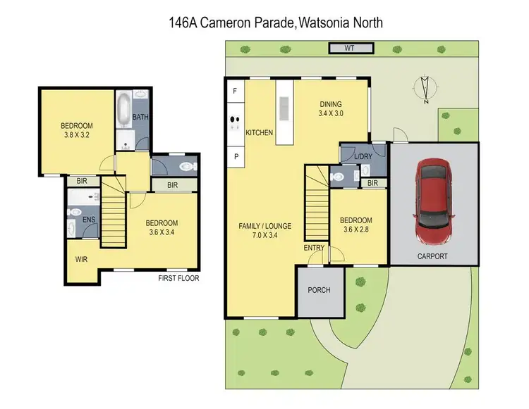 Floorplan of Homely townhouse listing, 146A Cameron Parade, Watsonia North VIC 3087