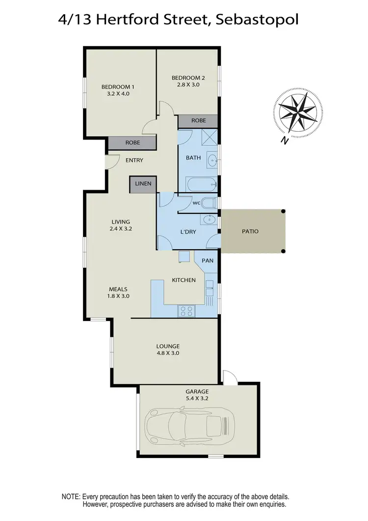 Floorplan of Homely unit listing, 4/13 Hertford Street, Sebastopol VIC 3356