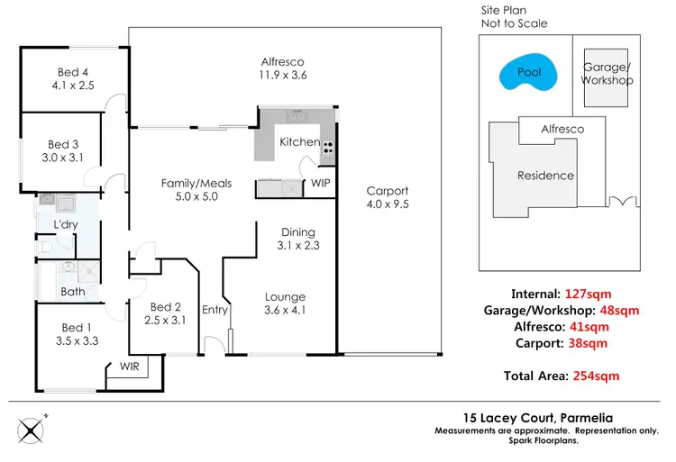 Floorplan of Homely house listing, 15 Lacey Court, Parmelia WA 6167