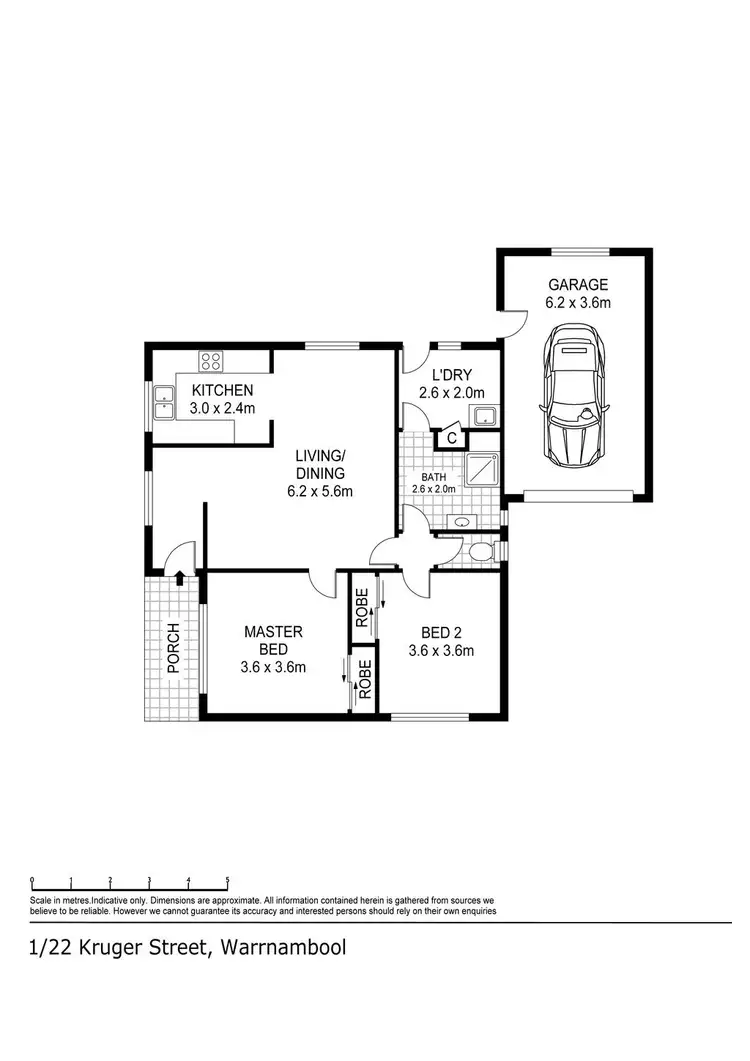 Floorplan of Homely unit listing, 1/22 Kruger Street, Warrnambool VIC 3280