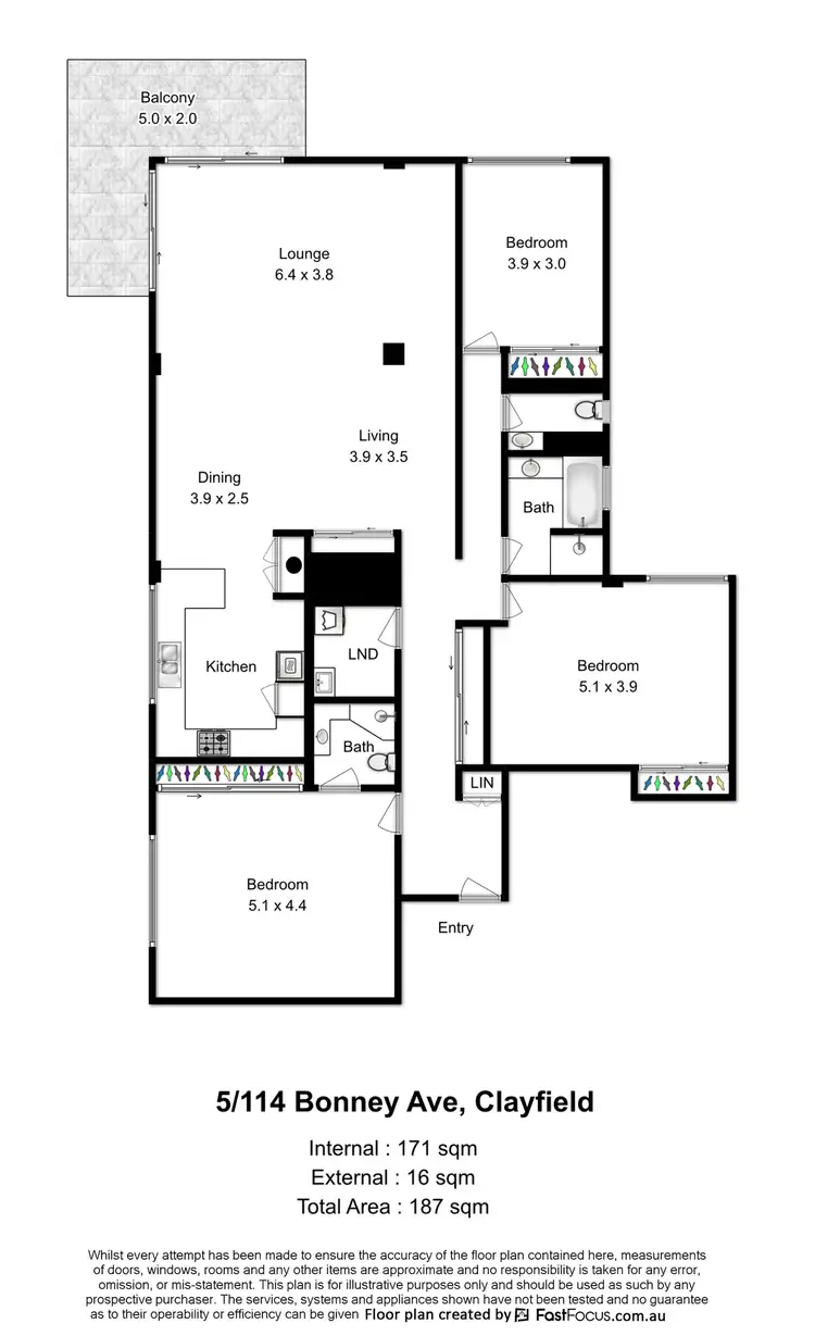 Floorplan of Homely unit listing, 5/114 Bonney Avenue, Clayfield QLD 4011