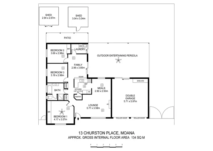 Floorplan of Homely house listing, 13 Churston Place, Moana SA 5169