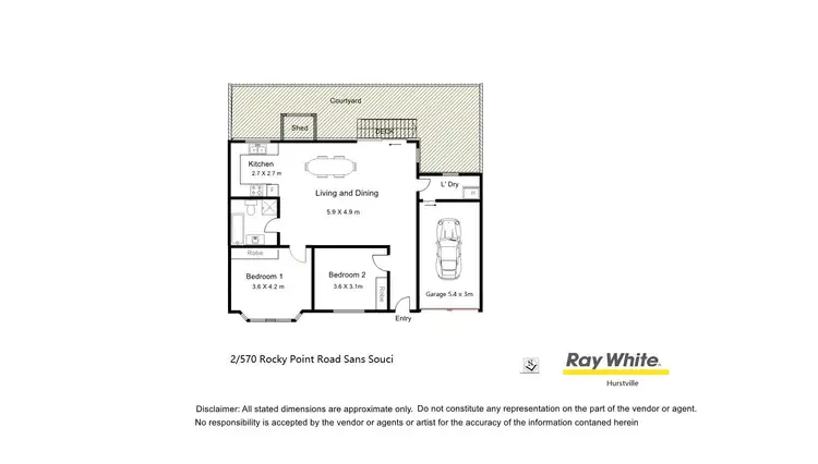 Floorplan of Homely villa listing, 2/570 Rocky Point Road, Sans Souci NSW 2219