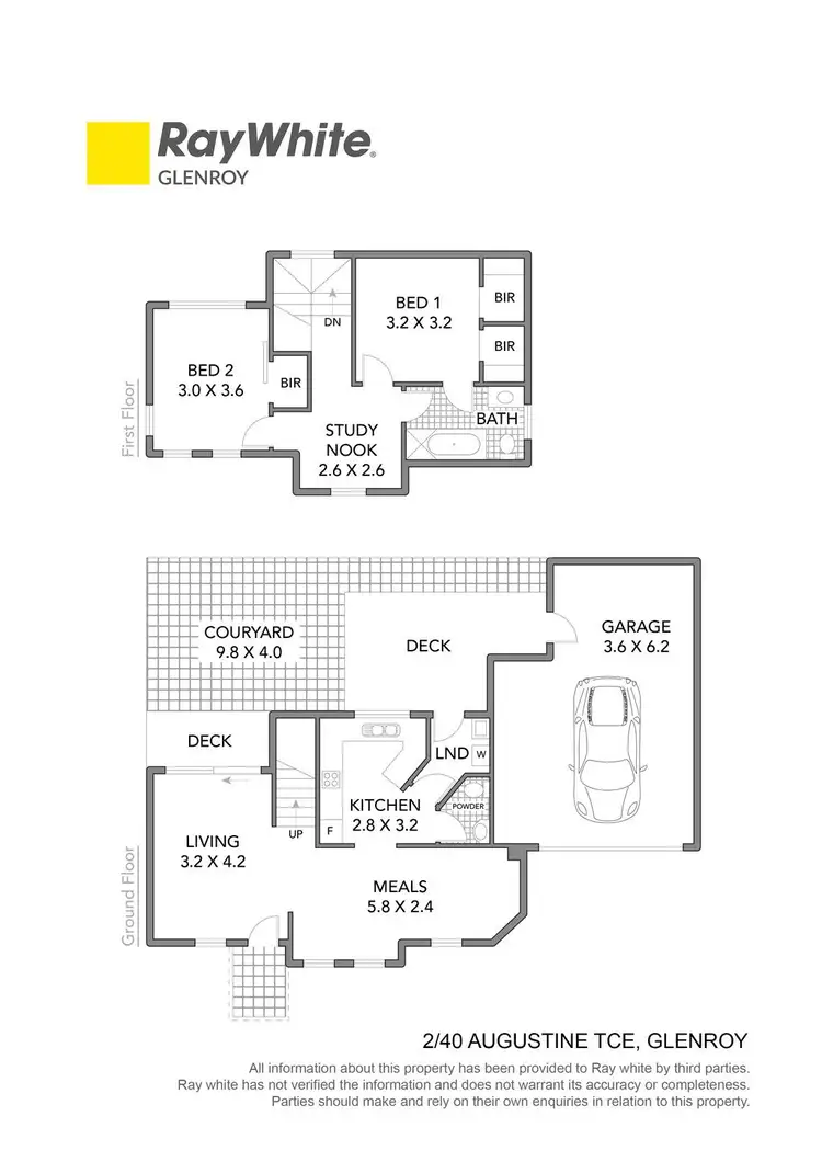 Floorplan of Homely townhouse listing, 2/40 Augustine Terrace, Glenroy VIC 3046