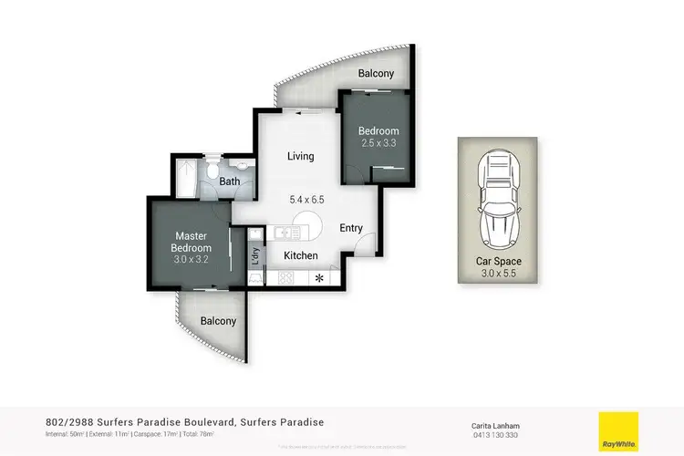 Floorplan of Homely unit listing, 802 'Palazzo Colonnades' 2988 Surfers Paradise Boulevard, Surfers Paradise QLD 4217