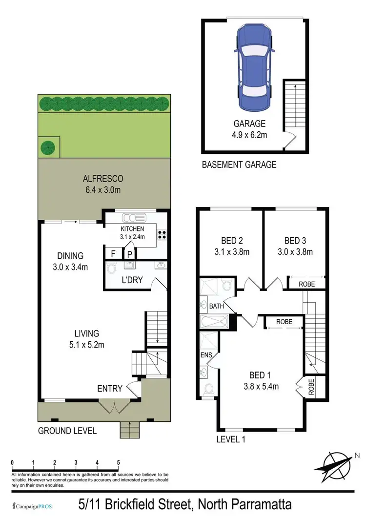 Floorplan of Homely townhouse listing, 5/11 Brickfield Street, North Parramatta NSW 2151