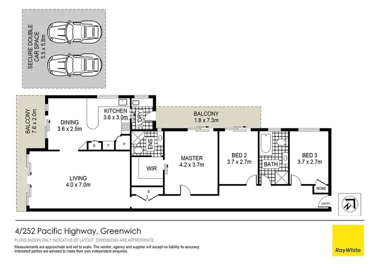 Floorplan of Homely apartment listing, 4/252 Pacific Highway, Greenwich NSW 2065
