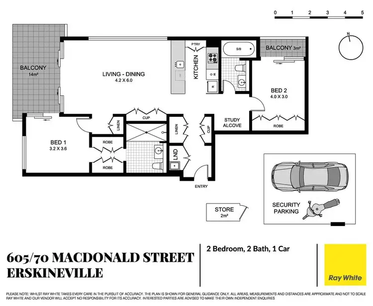 Floorplan of Homely apartment listing, 605/70 Macdonald Street, Erskineville NSW 2043