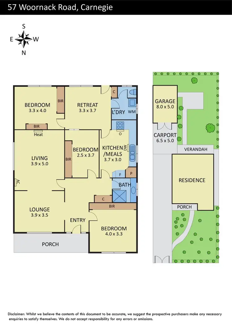 Floorplan of Homely house listing, 57 Woornack Road, Carnegie VIC 3163