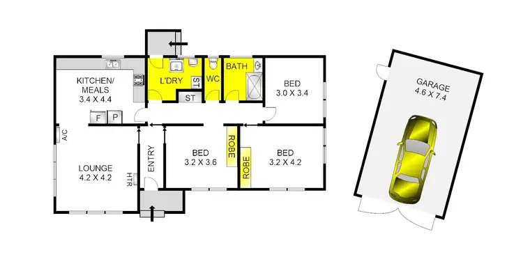 Floorplan of Homely house listing, 53 Goldsworthy Road, Corio VIC 3214