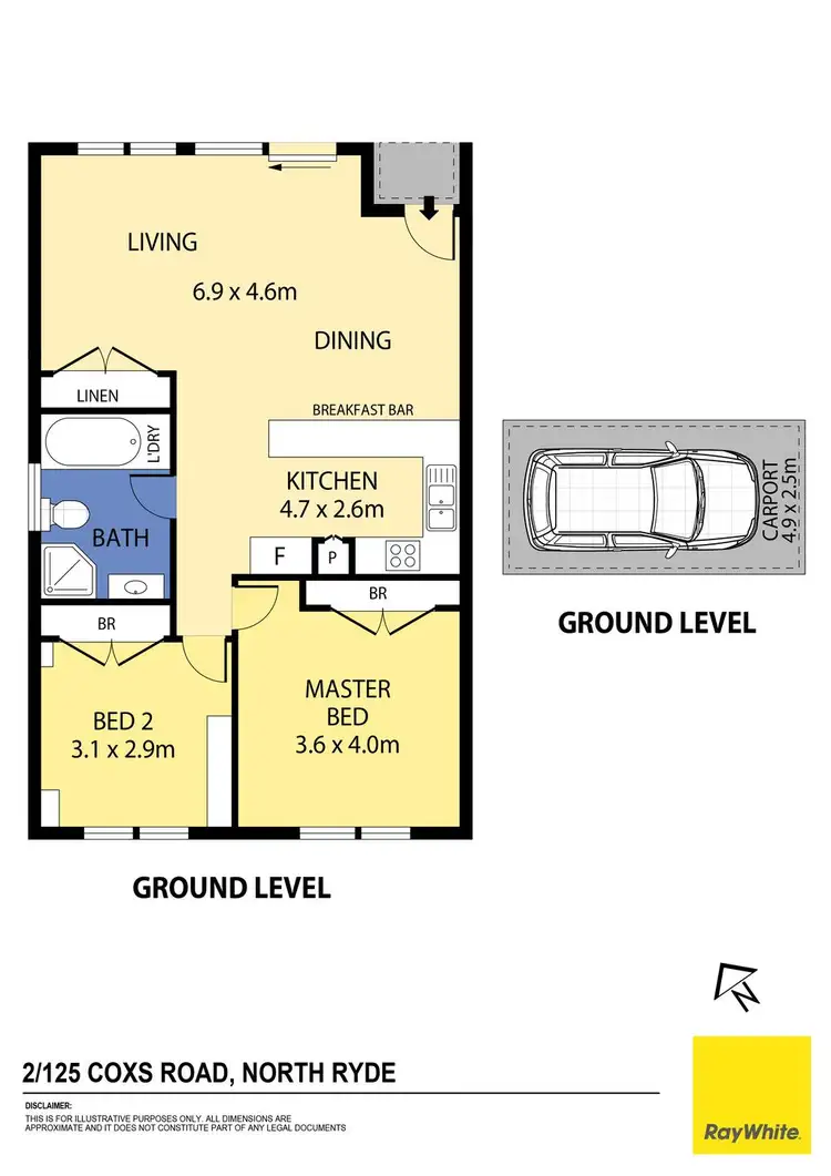 Floorplan of Homely unit listing, 2/125 Coxs Road, North Ryde NSW 2113