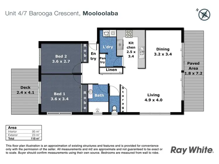Floorplan of Homely unit listing, 4/5-7 Barooga Crescent, Mooloolaba QLD 4557