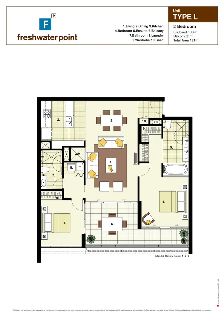 Floorplan of Homely apartment listing, 1701 'Freshwater Point' 33 T E Peters Drive, Broadbeach Waters QLD 4218