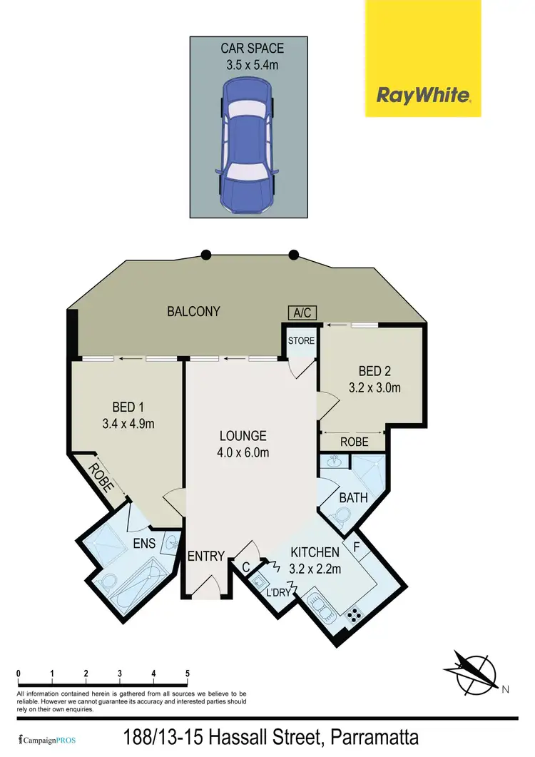 Floorplan of Homely apartment listing, 188/13-15 Hassall Street, Parramatta NSW 2150