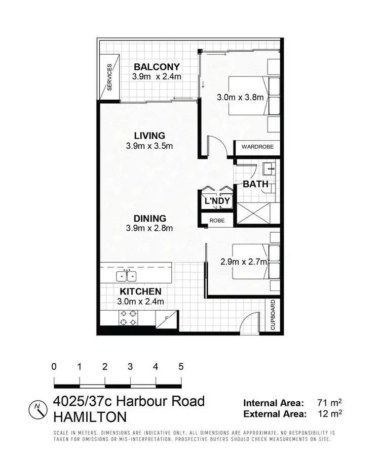 Floorplan of Homely apartment listing, 4025/37c Harbour Road, Hamilton QLD 4007