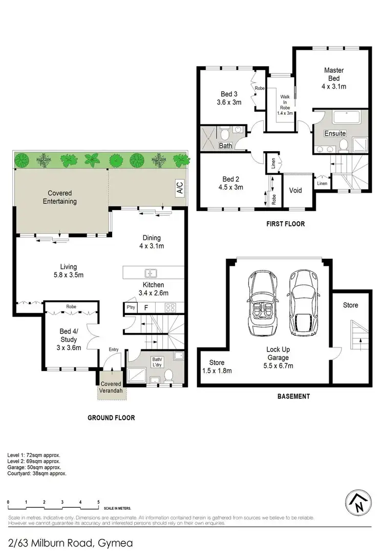 Floorplan of Homely townhouse listing, 2/63 Milburn Road, Gymea NSW 2227