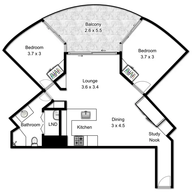 Floorplan of Homely apartment listing, 378/420 Queen Street, Brisbane QLD 4000