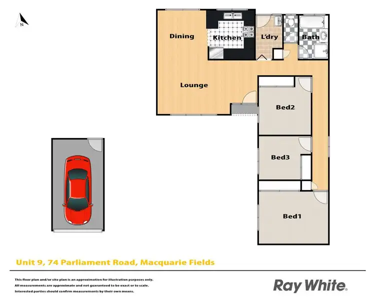 Floorplan of Homely villa listing, 9/76 Parliament Road, Macquarie Fields NSW 2564