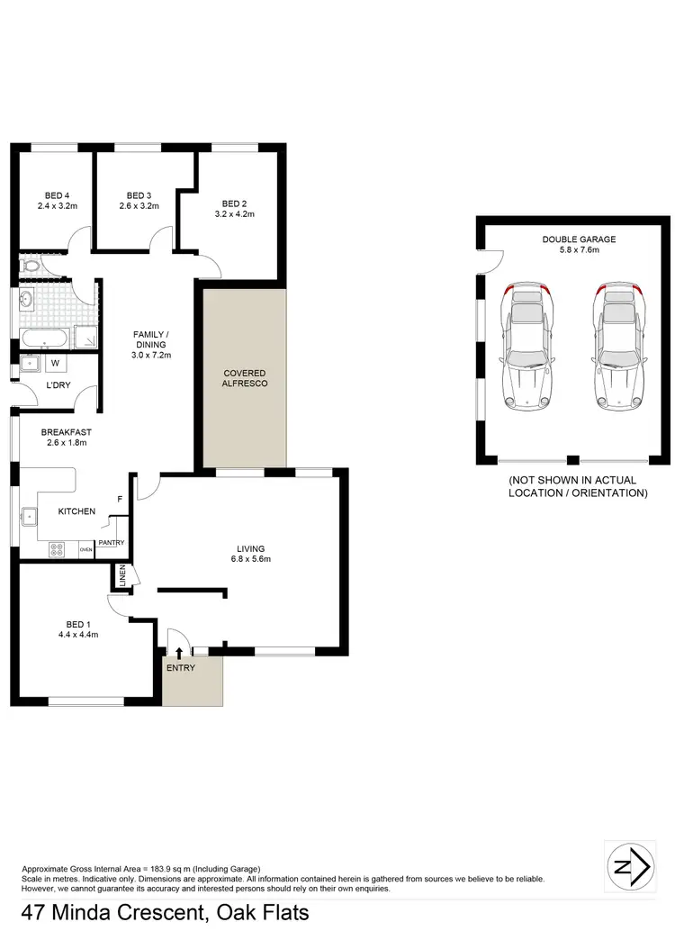 Floorplan of Homely house listing, 47 Minda Crescent, Oak Flats NSW 2529