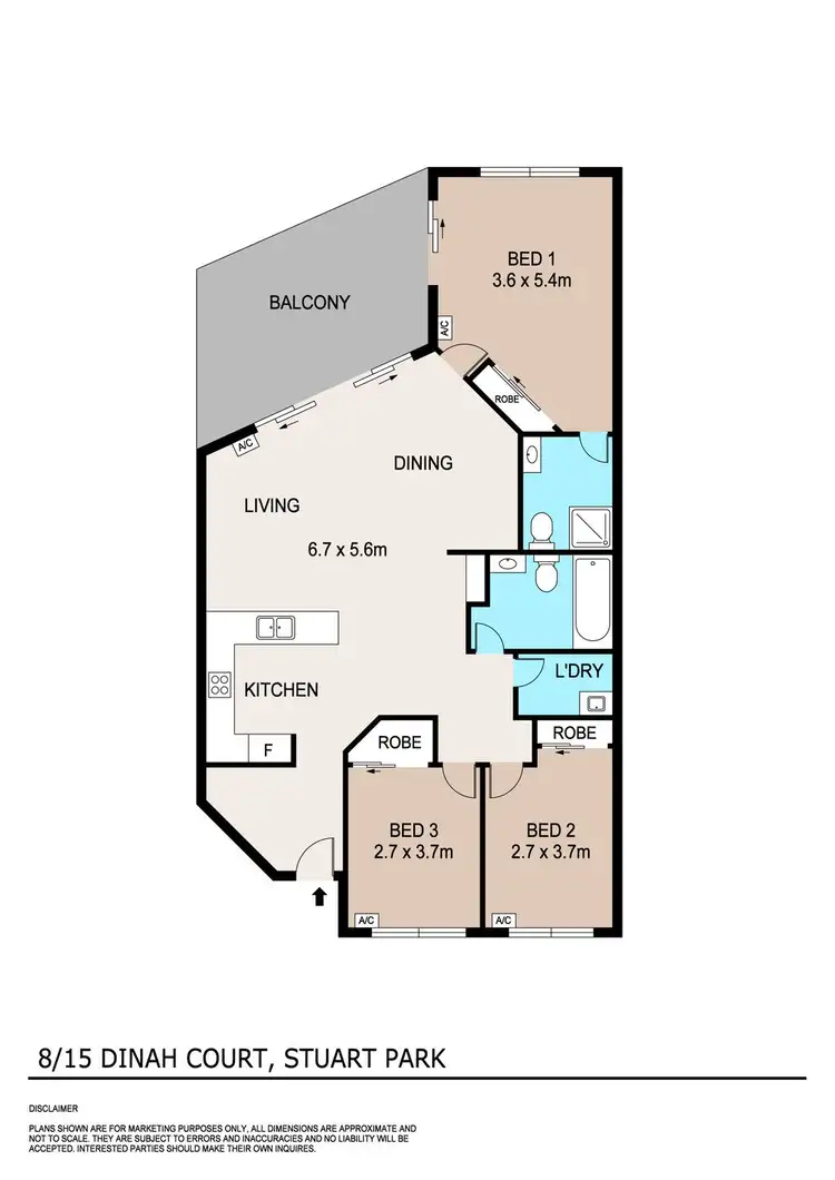 Floorplan of Homely unit listing, 8/15 Dinah Court, Stuart Park NT 820