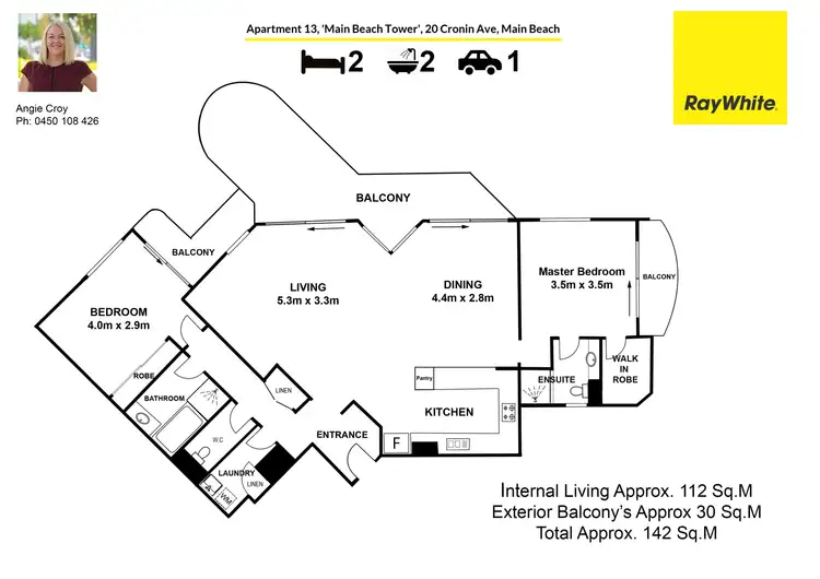 Floorplan of Homely apartment listing, 13/20 Cronin Avenue, Main Beach QLD 4217