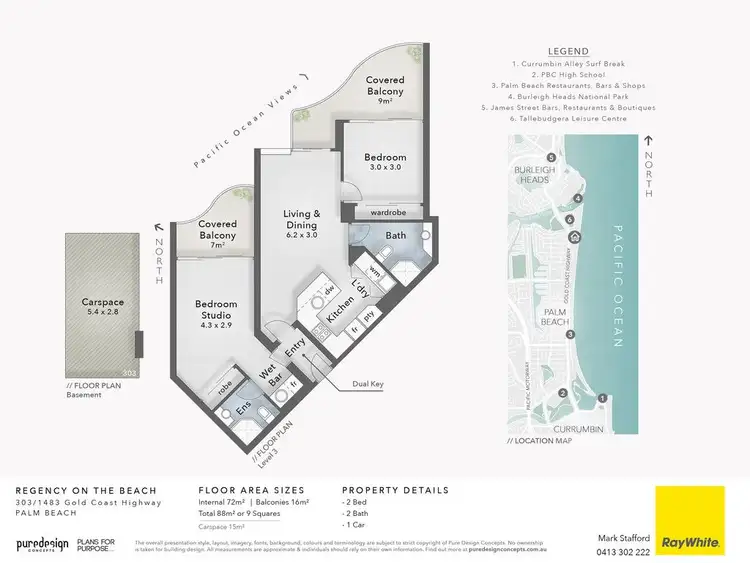 Floorplan of Homely apartment listing, 303/1483 Gold Coast Highway, Palm Beach QLD 4221