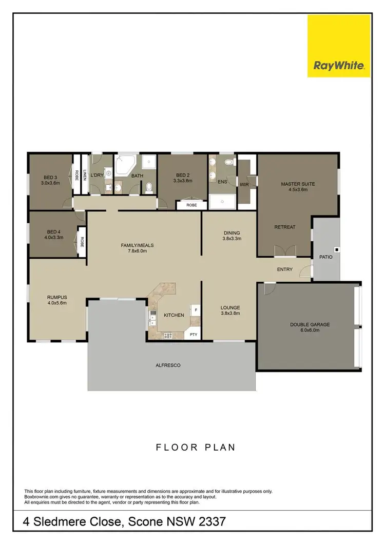 Floorplan of Homely house listing, 4 Sledmere Close, Scone NSW 2337