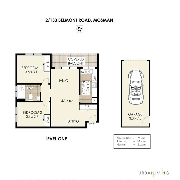 Floorplan of Homely apartment listing, 2/133 Belmont Road, Mosman NSW 2088