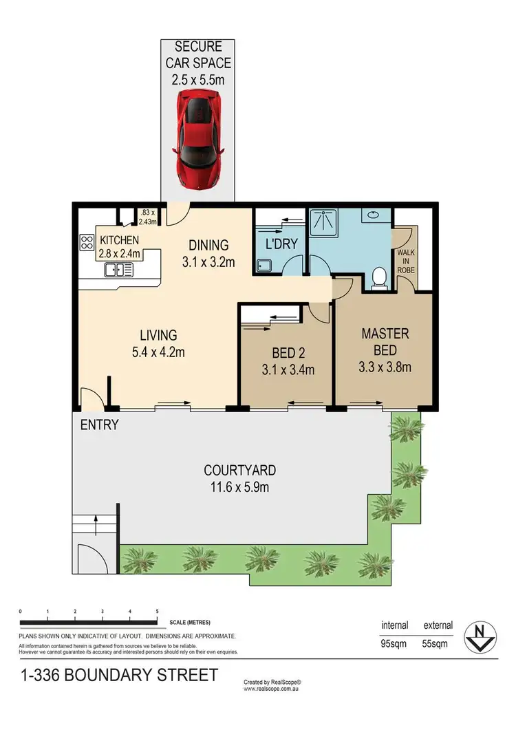 Floorplan of Homely unit listing, 1/336 Boundary Street, Spring Hill QLD 4000