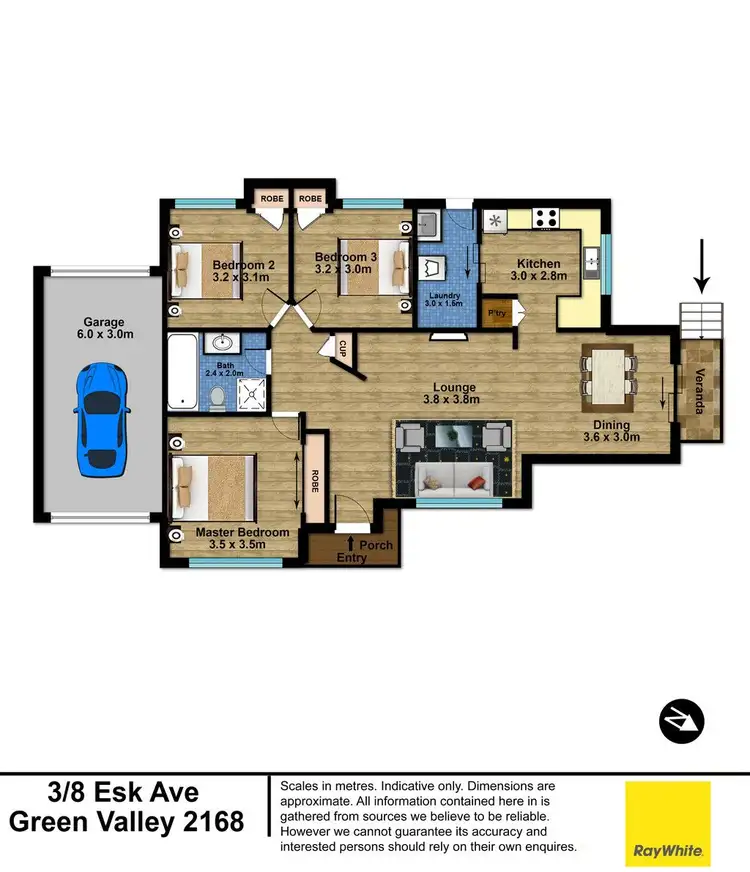 Floorplan of Homely villa listing, 3/8 Esk Avenue, Green Valley NSW 2168