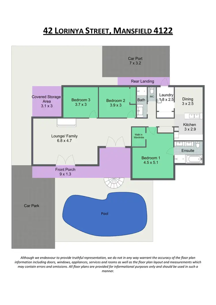 Floorplan of Homely house listing, 42 Lorinya Street, Mansfield QLD 4122
