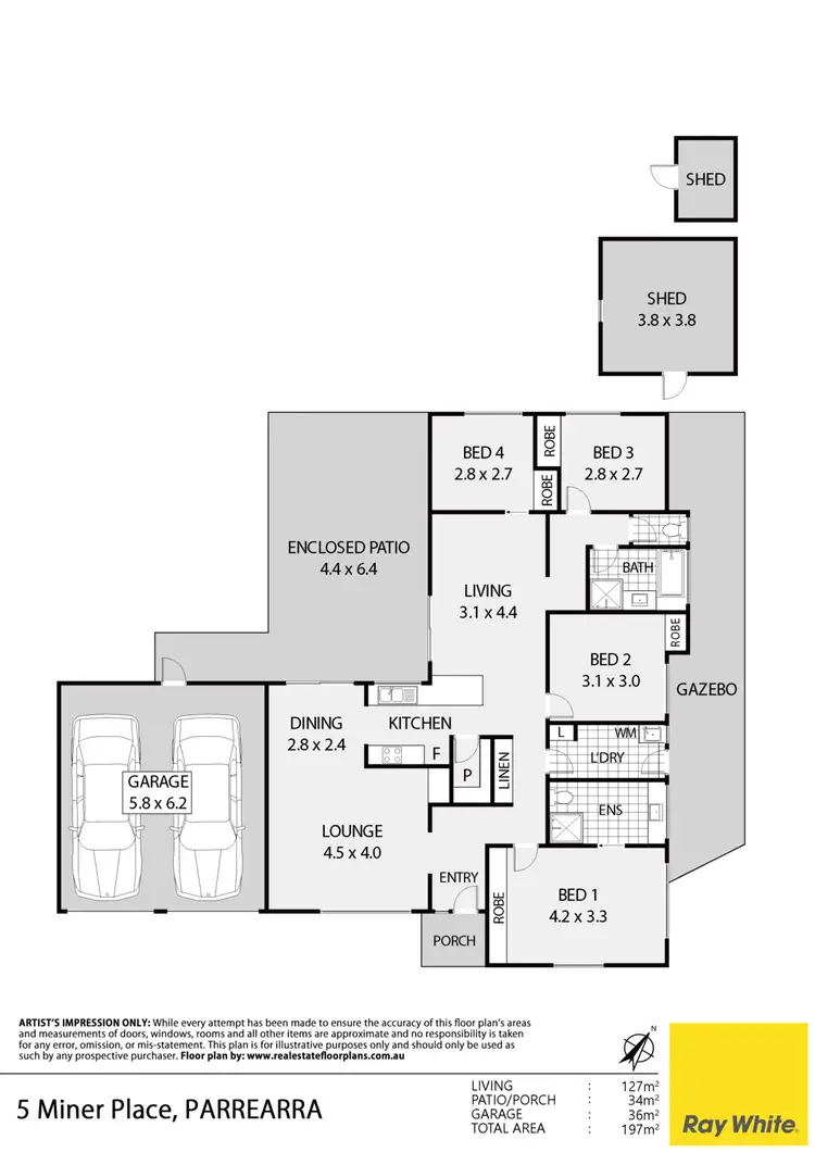 Floorplan of Homely house listing, 5 Miner Place, Parrearra QLD 4575