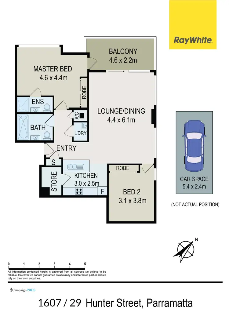 Floorplan of Homely apartment listing, 1607/29 Hunter Street, Parramatta NSW 2150