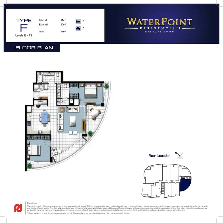 Floorplan of Homely unit listing, 2906/5 Harbour Side Court, Biggera Waters QLD 4216