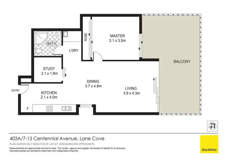 Floorplan of Homely apartment listing, 403A/7-13 Centennial Avenue, Lane Cove NSW 2066