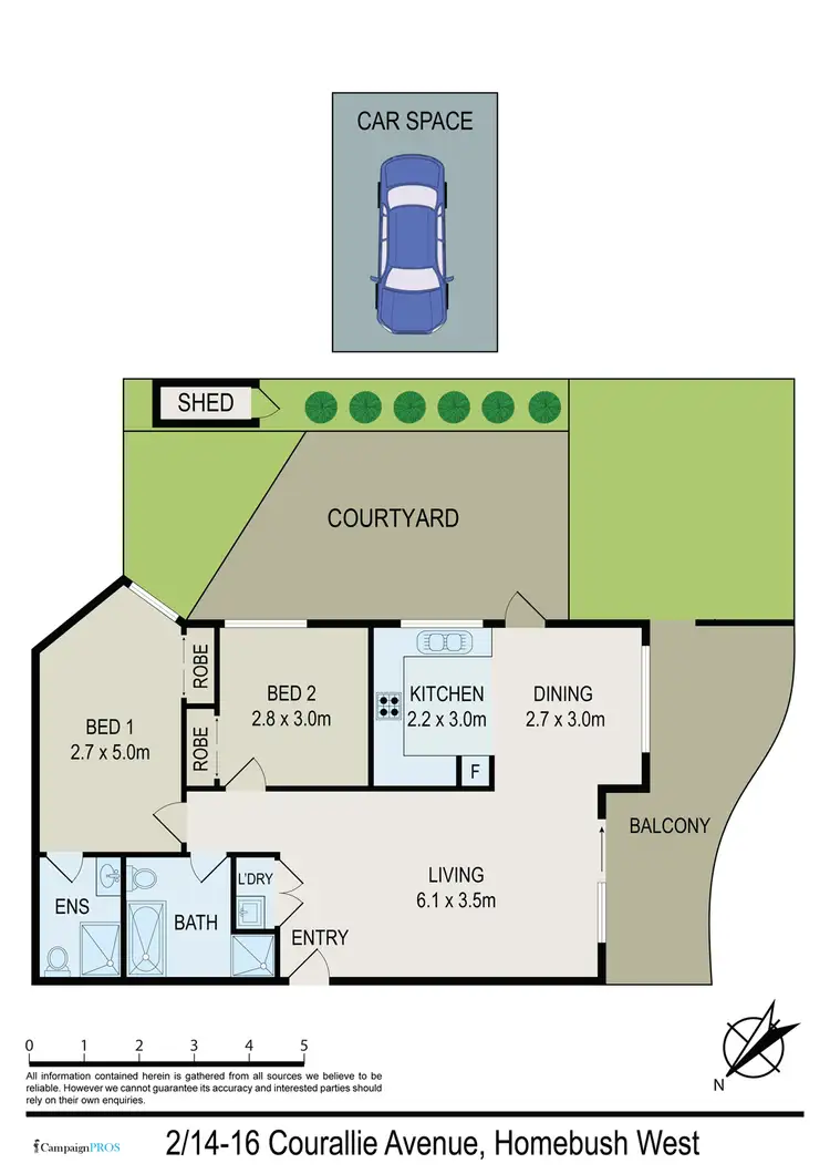 Floorplan of Homely unit listing, 2/14-16 Courallie Avenue, Homebush West NSW 2140
