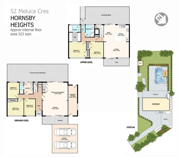 Floorplan of Homely house listing, 52 Meluca Crescent, Hornsby Heights NSW 2077