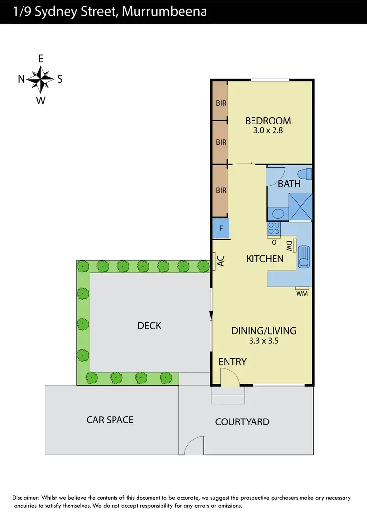 Floorplan of Homely unit listing, 1/9 Sydney Street, Murrumbeena VIC 3163