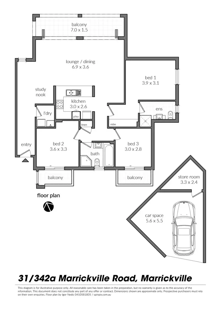 Floorplan of Homely apartment listing, 31/342A Marrickville Road, Marrickville NSW 2204