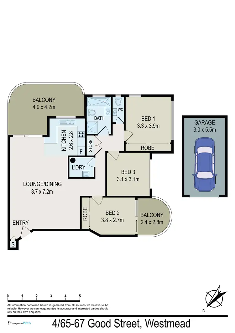 Floorplan of Homely unit listing, 4/65-67 Good Street, Westmead NSW 2145