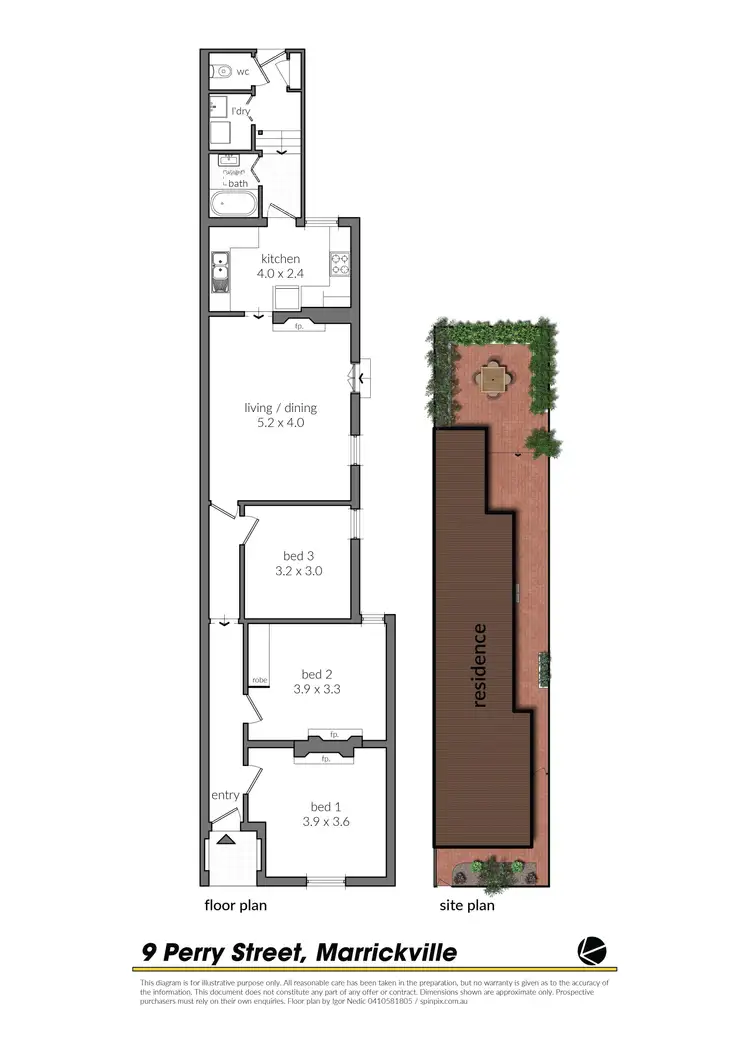 Floorplan of Homely house listing, 9 Perry Street, Marrickville NSW 2204