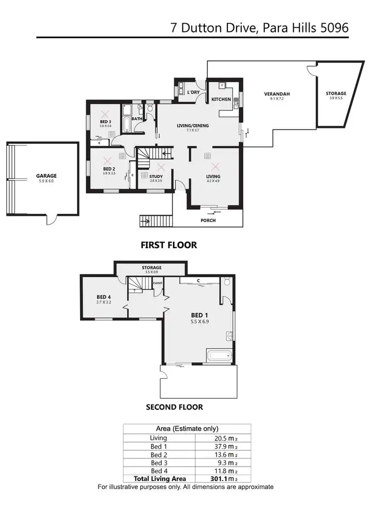 Floorplan of Homely house listing, 7 Dutton Drive, Para Hills SA 5096
