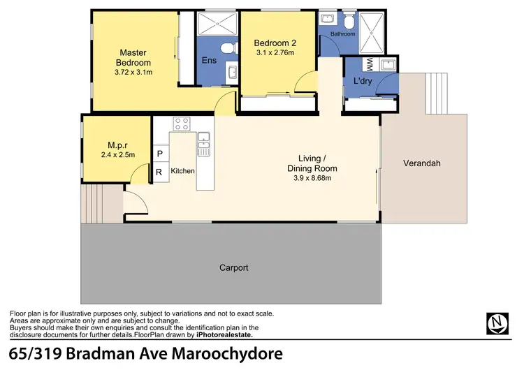 Floorplan of Homely unit listing, 65/319 Bradman Avenue, Maroochydore QLD 4558
