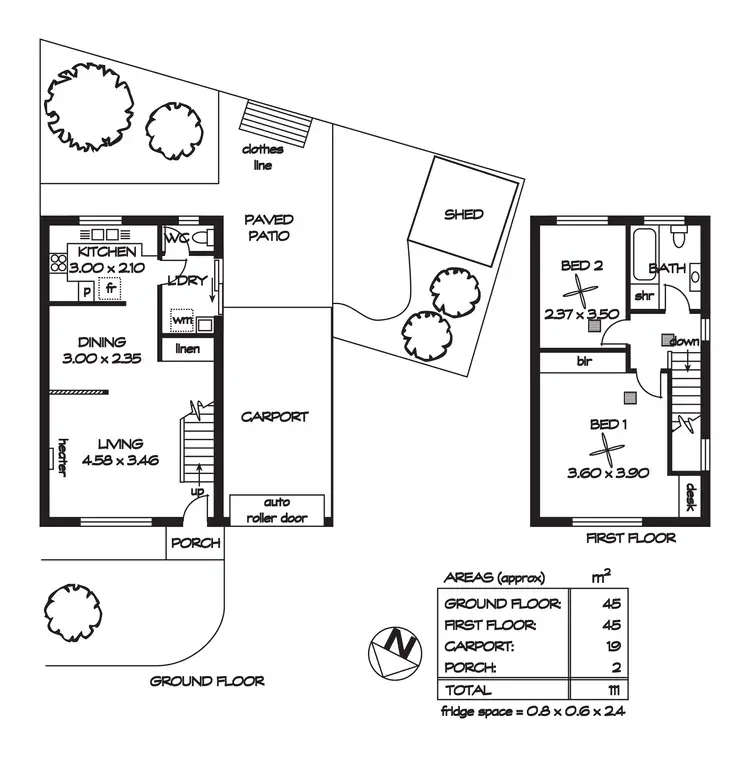 Floorplan of Homely unit listing, 2/2 Harrison Avenue, Modbury SA 5092