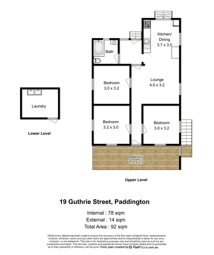 Floorplan of Homely house listing, 19 Guthrie Street, Paddington QLD 4064