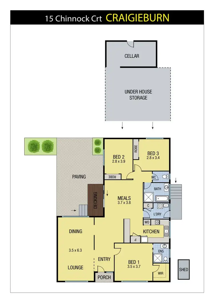 Floorplan of Homely house listing, 15 Chinnock Court, Craigieburn VIC 3064