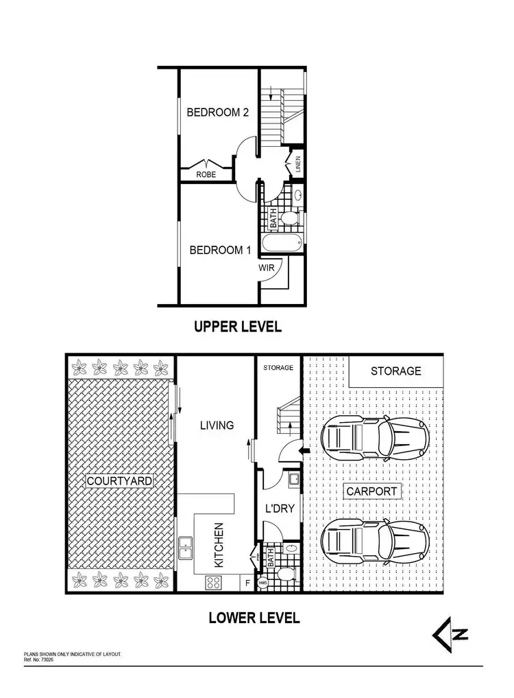 Floorplan of Homely townhouse listing, 2/12 Jalanga Crescent, Aranda ACT 2614